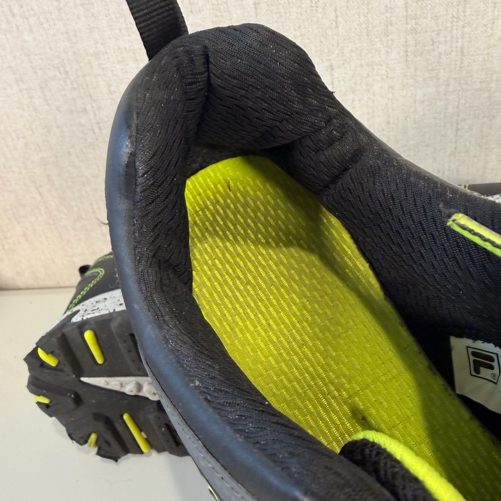 Fila Black and Gray Trail Shoes with Lime Highlights - Picture 11 of 12